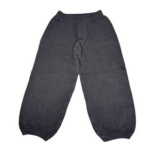 Womens Black Textured Popcorn Knit Cropped Leg Balloon Pants 100% Rayon Small